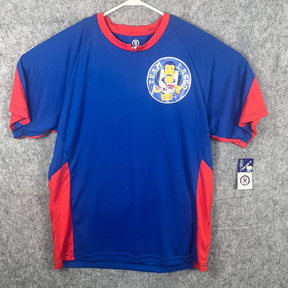 Cruz Azul FC Ted Lasso Team Lasso Soccer Jersey Blue Red XL CR101PF-BR New